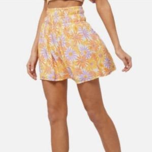 NWT L*Space Floral Mini Skirt in Orange and Purple